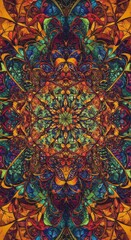 Fototapeta premium Abstract Colorful Mosaic Pattern with Geometric and Ornate Elements