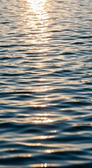 Abstract Blue Sea Water Surface with Shiny Wave Texture Background
