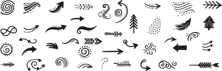 Obraz premium Hand-drawn arrow bumdle icon vector .