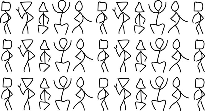 Background in the form of drawn cartoon characters or people.