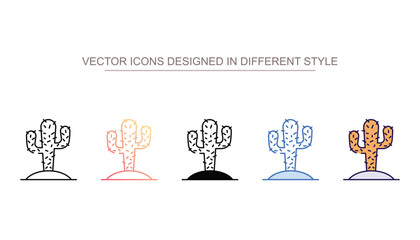 Cactus icon design with white background stock illustration
