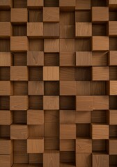 Abstract Wooden Blocks Texture Pattern Brown Decorative Background