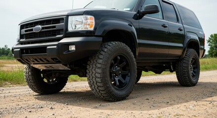 Black SUV Off Roading Adventure on Gravel Road Daytime Photo