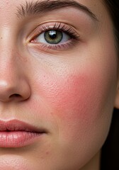 Fototapeta premium Close Up Photo Woman Face Glowing Skin Eye Makeup Beauty Portrait