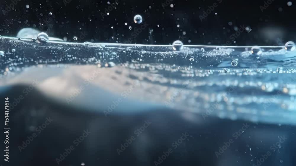 Poster ice formation showcases a transparent layer developing on a dark background, with small bubbles trap