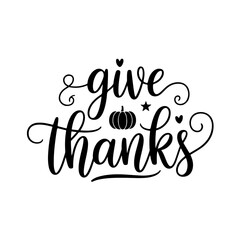 Give Thanks. Fall Vector Design Isolated on White Background