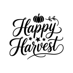 Happy Harvest. Fall Vector Design Isolated on White Background