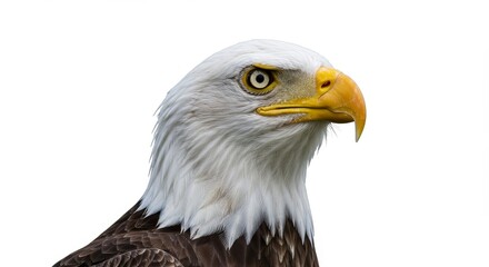 Eagle Portrait Bird Wildlife with Feather Isolated on White Animal
