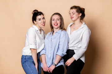 happy and overweight multicultural women