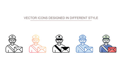 Postman icon design with white background stock illustration