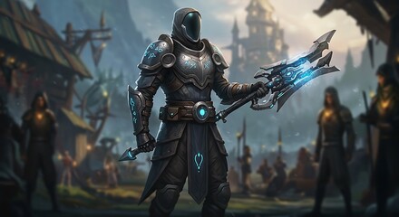 Fantasy Warrior in VR Game