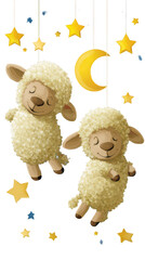 Sheep night sky dreamy figurines