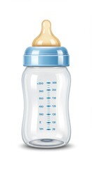Illustration Baby Bottle For Milk Plastic Feeding Bottle Nutrition
