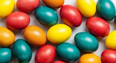 Colorful Easter Eggs Still Life Bright Decorative Festive Season