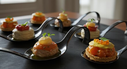 Gourmet Appetizers Food Art Salmon Canape Delicious Fine Dining Catering