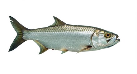 Illustration of Silver Tarpon Fish Swimming Aquatic Wildlife Marine