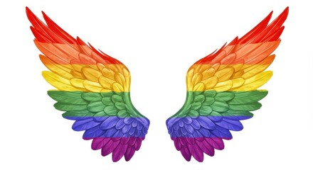 Illustration Rainbow Wings Symbolizing Pride Love and Freedom