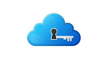 Illustration Security Cloud Access Key Internet Data Protection
