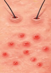 Illustration Shows Red Skin Rash A Health Problem with Inflammation