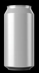 Illustration of Silver Aluminum Soda Can Mockup Isolated on Black