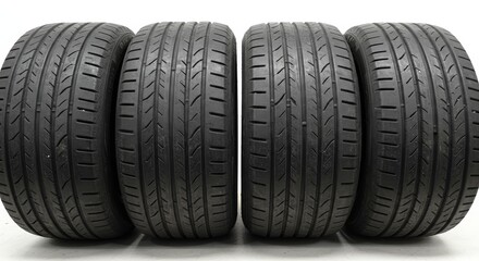Obraz premium Isolated Tires Black Rubber Texture New Automobile Transportation
