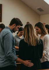 Photo Group Praying Together in Church Belief Faith Worship