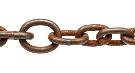 Obraz premium Macro Photo of Rusty Metal Chain with Texture Iron Links