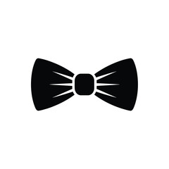 Black Bow Tie Isolated on Transparent Background Formal Style Icon Design