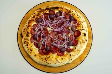 Traditional Brazilian Calabrian sausage pizza. Brazilian food, real food