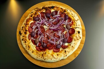 Traditional Brazilian Calabrian sausage pizza. Brazilian food, real food
