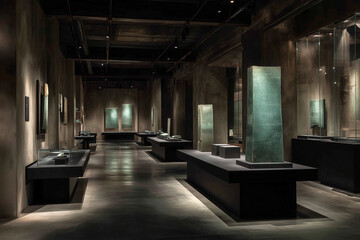 modern interior design of museum and gallery