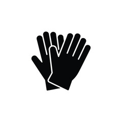 Obraz premium Black Gloves Pair Icon on Transparent Background, Protective Safety Handwear