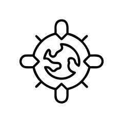 Fototapeta premium Nautical compass logo design featuring a stylized globe icon 