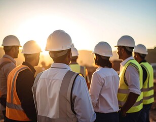 Construction workers in a group