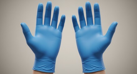 Obraz premium Protective Blue Gloves Medical Hands Safety Healthcare Photo