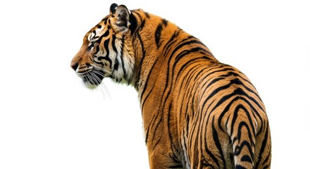 Obraz premium Realistic Image of a Majestic Tiger Isolated on White Background