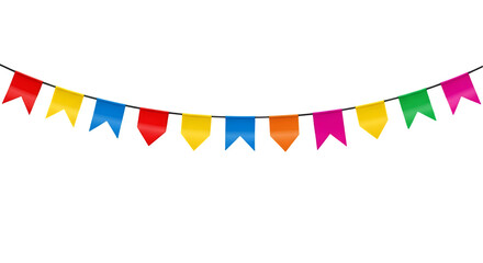 Obraz premium Bandeirinhas coloridas de Festa Junina com fundo transparente