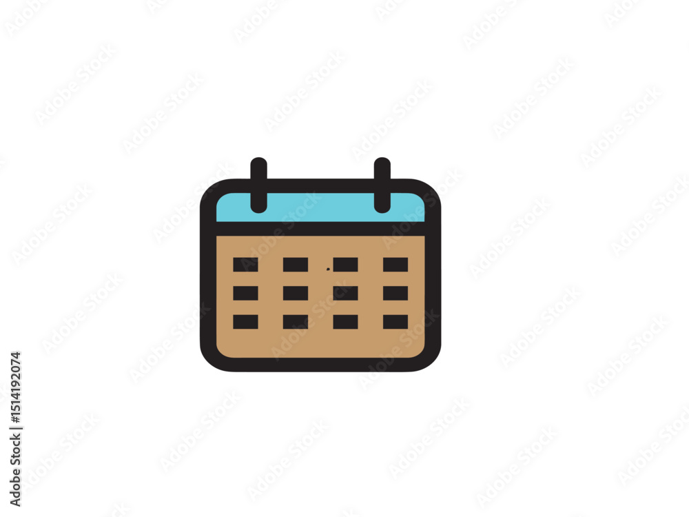 Poster the image shows a calendar icon in a flat vector style.