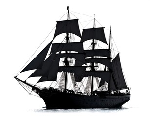 Silhouette of a sailing ship