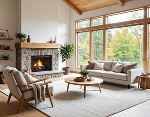 Fototapeta premium Modern farmhouse living room