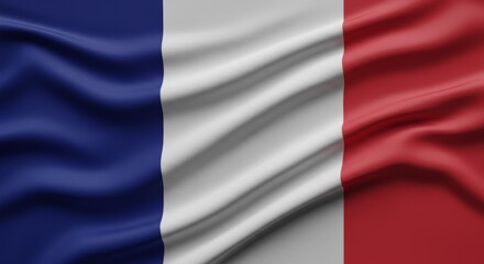 Obraz premium Realistic Image France National Flag French Symbol Patriotic Tricolor