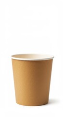 Realistic Image of Paper Cup For Hot Drink Mockup On White Background