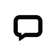 Naklejka premium Black speech bubble icon with transparent backdrop, outline conversation symbol