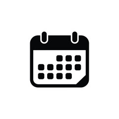Calendar icon with transparent background, planner design, date block