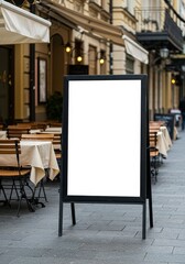 Stock Photo of Blank Signboard Advertisement on Street Empty Mockup
