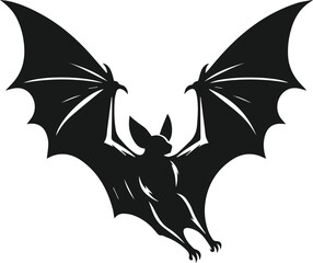Fototapeta premium Black silhouette of a bat animal vector