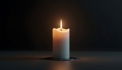 Burning Candle with Black Background