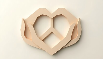 Peace Sign Made with Hands in Heart Shape