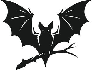 Obraz premium Black silhouette of a bat animal vector