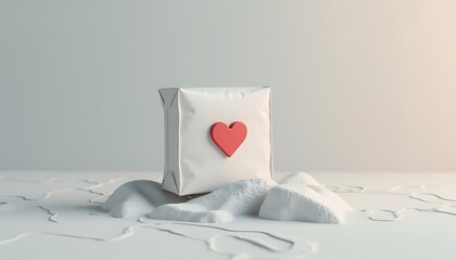 Package with Heart in Snow